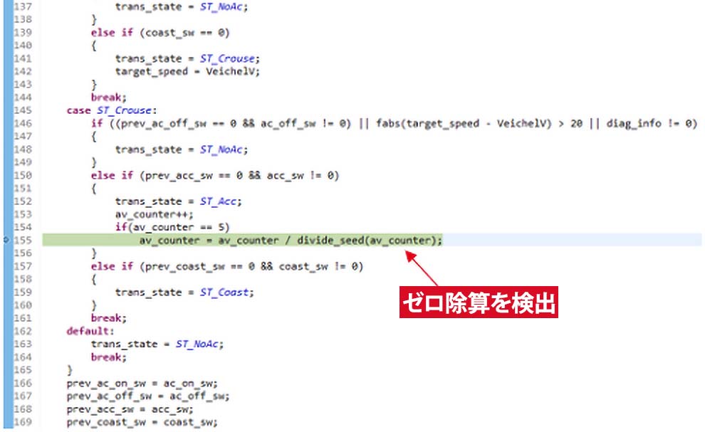 GSILによる実行時エラー検出例